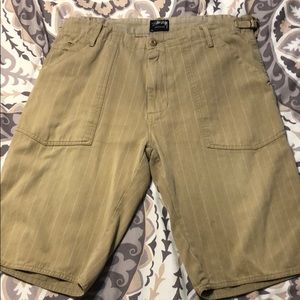 Stussy Authentic khaki pinstripe shorts size 34